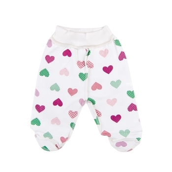 Повзунки Няня Веселе серце, інтерлок, р.56, молочний з бордовим (15094) - Pampik