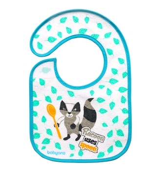 Нагрудник махровий BabyOno Eat and I Grow Єнот (831) - Pampik