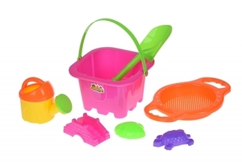 Набор для игры с песком Same Toy, 7 предметов, розовый (HY-1143WUt-1) - Pampik