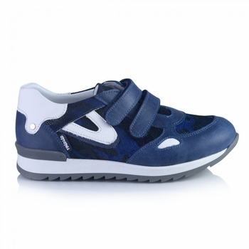 Кросівки Theo Leo для хлопчиків, шкіра, р.26, синій з білим (332_26) - Pampik - 4