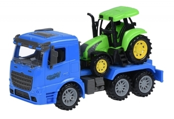 Машинка Same Toy Truck Тягач с трактором, синий (98-613Ut-2) - Pampik