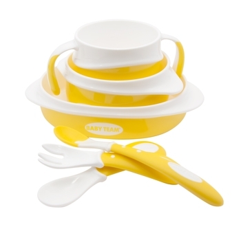 Набор детской посуды Baby Team с нагрудником (6090) - Pampik - 2
