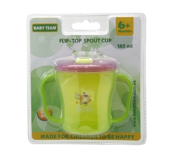 Поїльник з ручками і складним носиком Baby Team, 180 мл, зелений (5002) - Pampik - 3