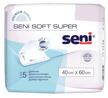 Акція на Одноразовые пеленки Seni Soft Super, 60х40 см, 5 шт. від Pampik