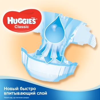 Підгузки на липучках Huggies Classic 4 (7-18 кг), 14 шт. - Pampik - 3