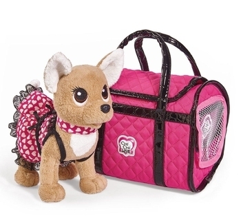 Игрушка Simba Chi Chi Love Собачка Чихуахуа Фешн Париж, с сумочкой и ковриком, 20 см (5893123) - Pampik