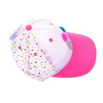 Кепка YO! Мишка, р.48, білий з малиновим (CZD-382) - Pampik - 2