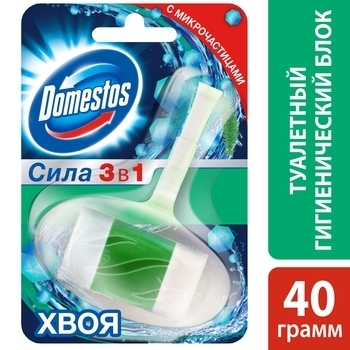 Туалетний блок для унітаза Domestos Хвоя, 40 г - Pampik