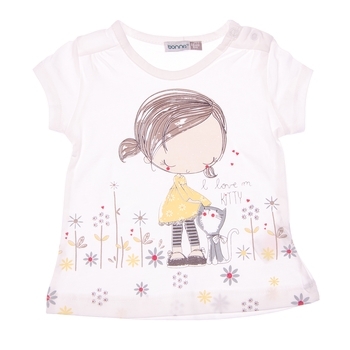 Комплект Bonne Baby I Love Kitty, бавовна, р.68, молочний з червоним (372279) - Pampik - 2