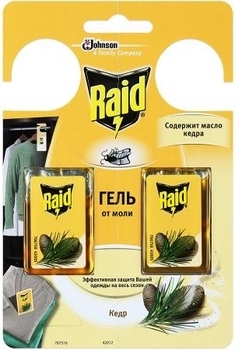 Гель антимоль Raid Кедр, 2 шт. - Pampik