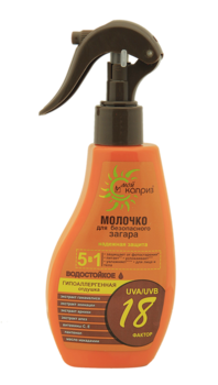 Молочко для безопасного загара Мой каприз SPF-18 Надежная защита, 200 мл - Pampik
