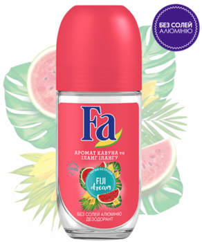 Антиперспірант роликовий Fa Ритми островів Fiji Dream Аромат Кавуна та Іланг-ілангу, 50 мл - Pampik