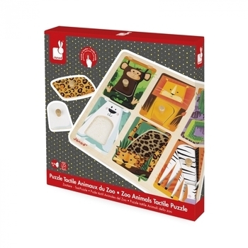 Пазл-вкладиш Janod Тварини в зоопарку, 6 елементів (J07081) - Pampik - 5