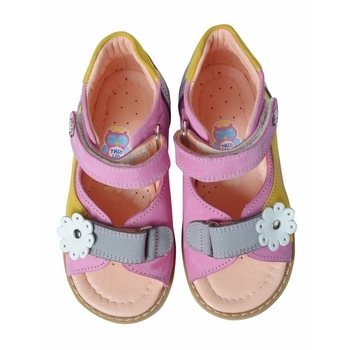 Сандалии Theo Leo, нубук, р.22, розовый с желтым (155_22) - Pampik - 2