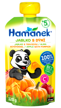 Пюре Hamanek Pouch Яблуко і гарбуз, 120 г - Pampik