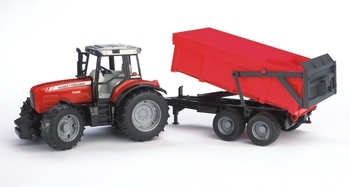 Трактор Bruder Massey Ferguson 7480, c прицепом (02045) - Pampik