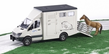 Машинка Bruder МВ Sprinter Транспортер для животных, с лошадкой (02533) - Pampik - 4