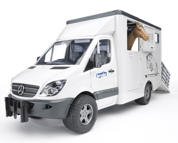 Машинка Bruder МВ Sprinter Транспортер для животных, с лошадкой (02533) - Pampik