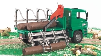 Грузовик Bruder MAN Перевозчик бревен с краном-погрузчиком (02769) - Pampik - 2