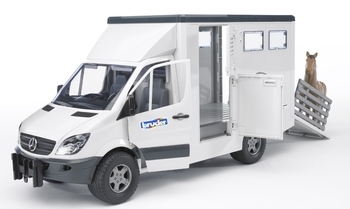 Машинка Bruder МВ Sprinter Транспортер для животных, с лошадкой (02533) - Pampik - 3