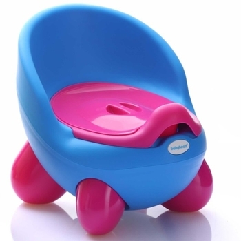 Детский горшок Babyhood Кью Кью, голубой с розовым (BH-105B) - Pampik