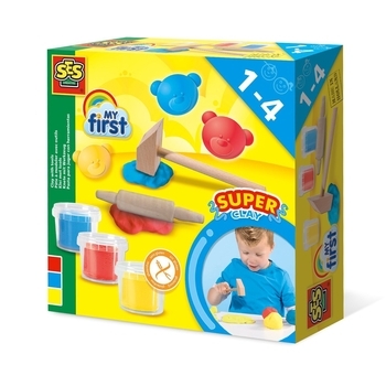 Маса, що не засихає, для ліплення Ses Creative My first Вмілі пальчики, з інструментами, 3 кольори (14432S) - Pampik