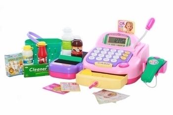 Електронний касовий апарат Keenway, з мікрофоном, рожевий (K30241) - Pampik - 2