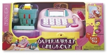 Електронний касовий апарат Keenway, з мікрофоном, рожевий (K30241) - Pampik