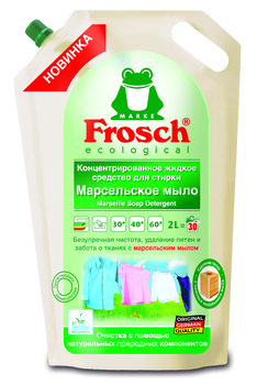 Концентрированное жидкое средство для стирки Frosch Марсельское мыло, 2 л - Pampik