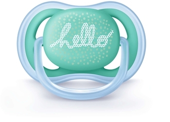 Силіконова ортодонтична пустушка Philips Avent Ultra Air, 6-18 міс., бірюзовий з блакитним, 2 шт. (SCF342/22) - Pampik - 2