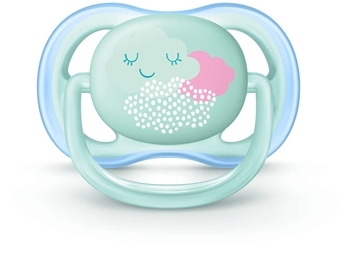 Силіконова ортодонтична пустушка Philips Avent Ultra Air, 0-6 міс., рожевий із зеленим, 2 шт. (SCF343/20) - Pampik - 3