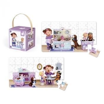 Набор пазлов Janod Лола устраивает чаепитие, 2 шт. (J02769) - Pampik - 4