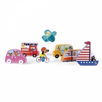 Пазл-вкладиш Janod Транспорт (J07057) - Pampik