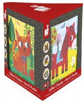 Набір пазлів Janod Тварини, 3 шт. (J07076) - Pampik