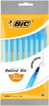 Ручки шариковые BIC Round Stic Classic, синий, 8 шт. (928497) - Pampik