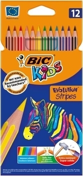 Олівці кольорові BIC Kids Evolution Strips, 12 шт. (950522) - Pampik