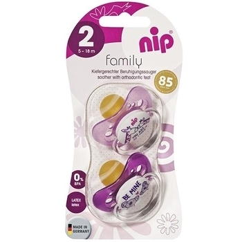 Пустышка Nip Моя семья №2 Коалы и жирафы, 5-18 мес., розовый, 2 шт. (31001) - Pampik