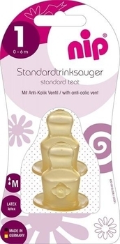Соска латексная антиколиковая Nip, средний поток, 0-6 мес., 2 шт. (33004) - Pampik - 3