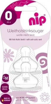 Соска силіконова антіколікова Nip, середній потік, 0 +, 2 шт. (33040) - Pampik - 4