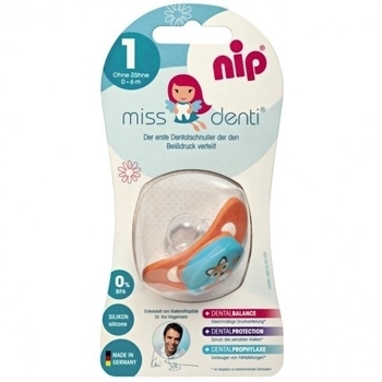 Пустушка Nip Miss Dent №1 Лис, 0-6 міс., помаранчевий (31800) - Pampik - 3