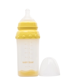 Бутылочка стеклянная Baby Team, 220 мл, желтый (1290) - Pampik - 2