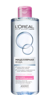 Мицеллярная вода L’Oréal Paris Skin Expert, для сухого и чувствительного типа кожи, 400 мл - Pampik