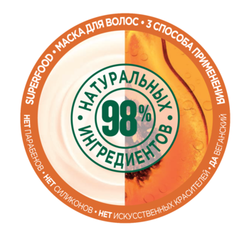Маска для волосся Garnier Fructis Super Food Папая Відновлення, для пошкодженого волосся, 390 мл - Pampik - 2
