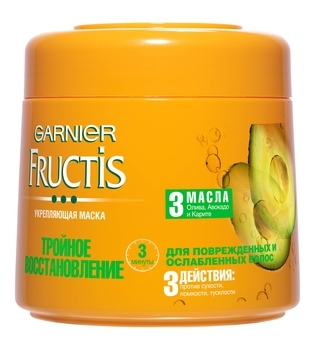 

Маска для волос Garnier Fructis Тройное Восстановление, для поврежденных и ослабленных волос, 300 мл