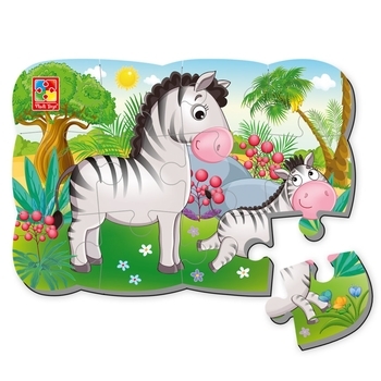 Пазли на магніті Vladi Toys Зебри, 12 елементів (VT3205-75) - Pampik - 2