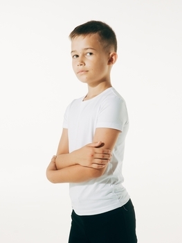 Футболка Smil Спорт, стрейч-кулір, р.104, білий (110478) - Pampik - 2