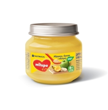 Фруктове пюре Milupa Абрикос, банан і яблуко, 100 г - Pampik - 2