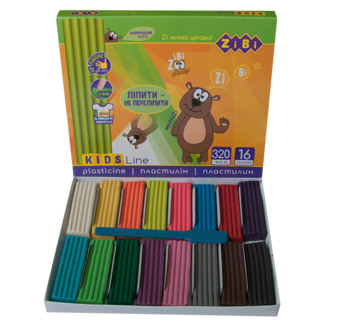 Пластилін ZiBi Kids Line, 16 кольорів, 320 г (ZB.6213) - Pampik - 2