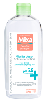 Міцелярна вода Mixa Anti-imperfection, для жирної та комбінованої шкіри, 400 мл - Pampik