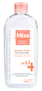 Міцелярна вода Mixa Anti-dryness, для сухої чутливої ​​шкіри, 400 мл - Pampik